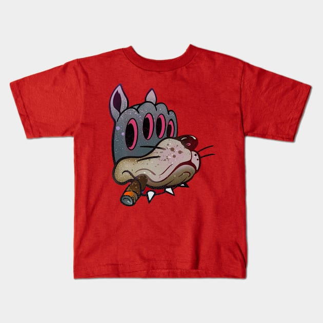 4 Eye Dog Kids T-Shirt by BeeryMethod